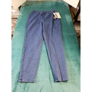 Faded Glory Jeans Size Large Womens Blue Pants Stretch Pull On Straight NWT